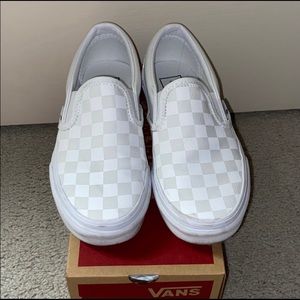 White checkered slip on i clean them